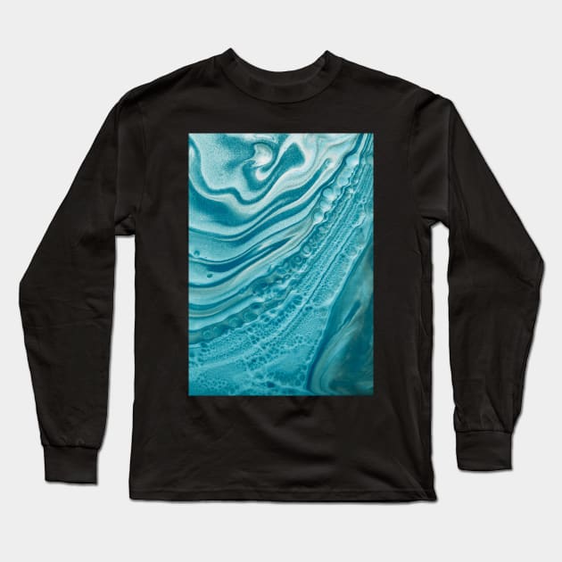 turquoise waves Long Sleeve T-Shirt by xart